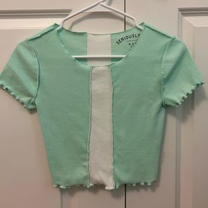 Aéropostale Seriously Soft Patchwork Cropped Baby Tee